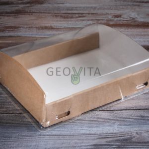 Короб с прозрачной крышкой большой © GEOVITA - Одноразовая посуда от производителя!