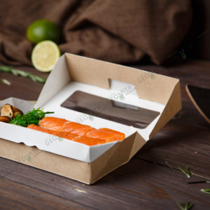 Бумажный контейнер 500 мл самосклееный &copy; GEOVITA - Одноразовая посуда от производителя!