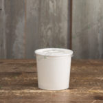 Бумажный контейнер для супа 340 мл с пластиковой крышкой
