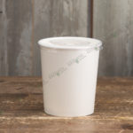 Бумажный контейнер для супа с прозрачной крышкой