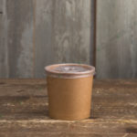 Крафт контейнер для супа с пластиковой крышкой