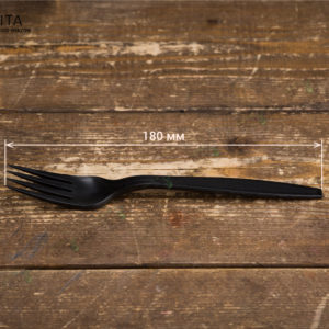 Одноразовая BIO вилка черная © GEOVITA - Одноразовая посуда от производителя!