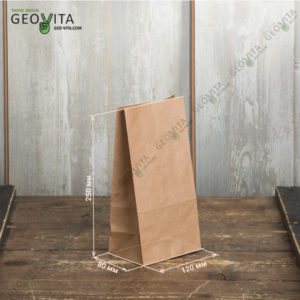 Крафт пакет 120*80*250 © GEOVITA - Одноразовая посуда от производителя!