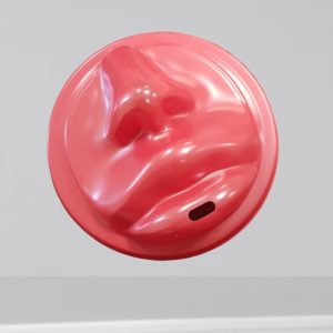 Крышка в форме губ красная 80 мм © GEOVITA - Одноразовая посуда от производителя!