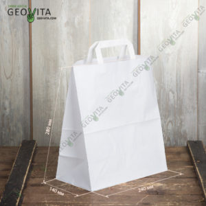 Белый бумажный пакет © GEOVITA - Одноразовая посуда от производителя!