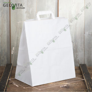 Пакет белый с ручками © GEOVITA - Одноразовая посуда от производителя!