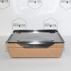 Салатник 900 мл с прозрачной крышкой “Black edition” © GEOVITA - Одноразовая посуда от производителя!