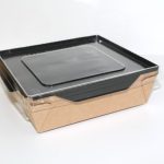 Салатник 900 мл с прозрачной крышкой “Black edition”