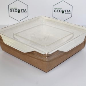 Салатник 1200 мл с прозрачной крышкой © GEOVITA - Одноразовая посуда от производителя!