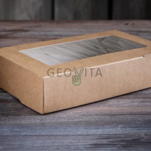 Одноразовый контейнер 1000 мл с окном PRO series © GEOVITA - Одноразовая посуда от производителя!