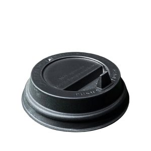 Крышка для стакана, d-80 мм, кукурузный крахмал, цвет черный © GEOVITA - Одноразовая посуда от производителя!