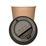 Крышка для стакана, d-80 мм, кукурузный крахмал, цвет черный