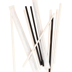 ЭКО-трубочка из кукурузного крахмала в индивидуальной упаковки, d – 6 мм, h – 240 мм, цвет черный