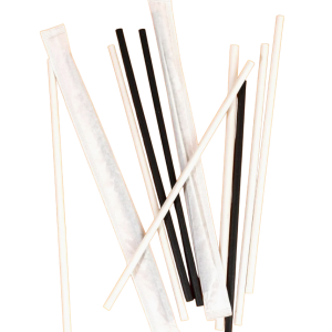 ЭКО-трубочка из кукурузного крахмала в индивидуальной упаковки, d – 6 мм, h – 240 мм, цвет черный © GEOVITA - Одноразовая посуда от производителя!